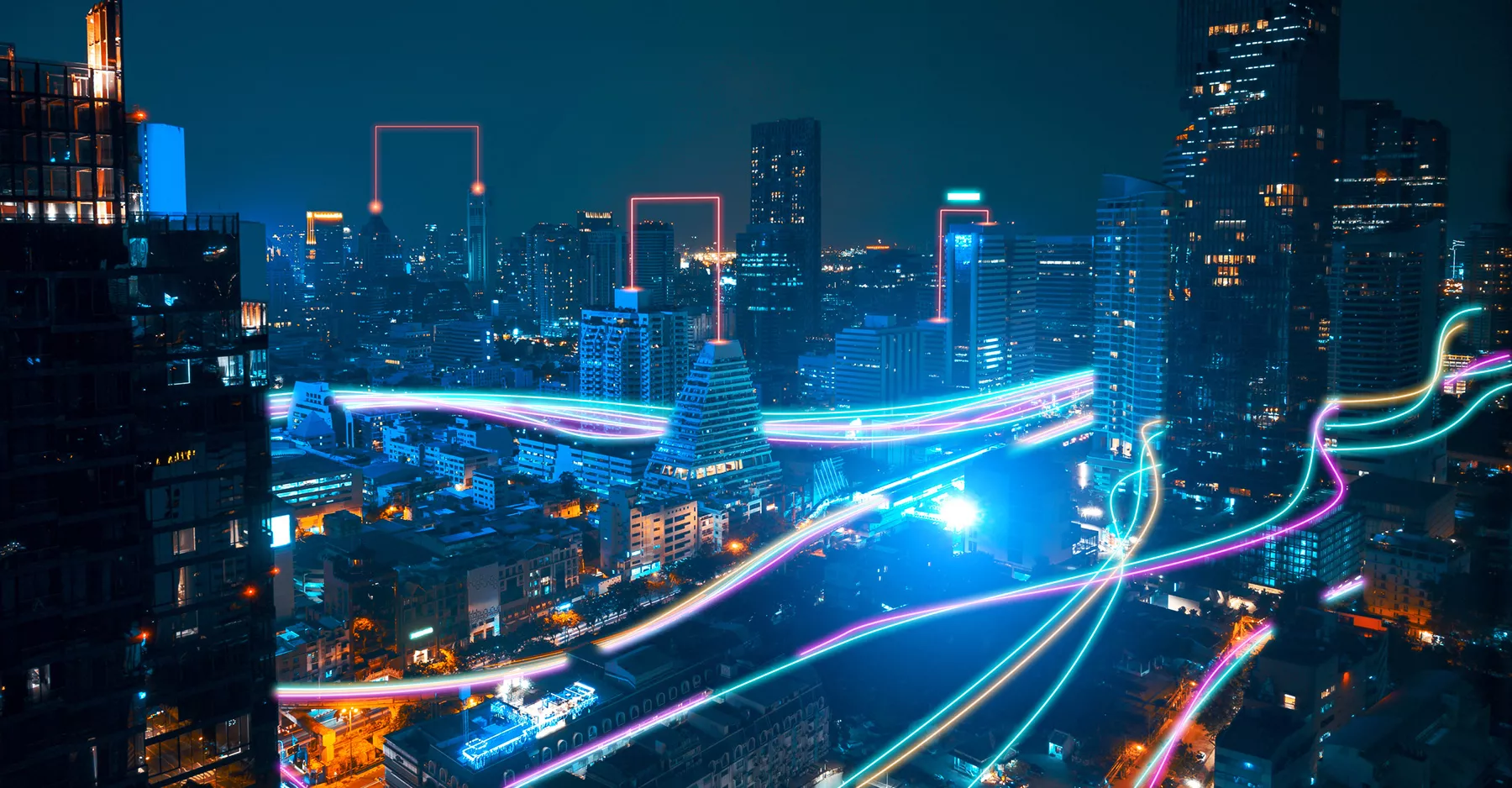 Energy in a city by night